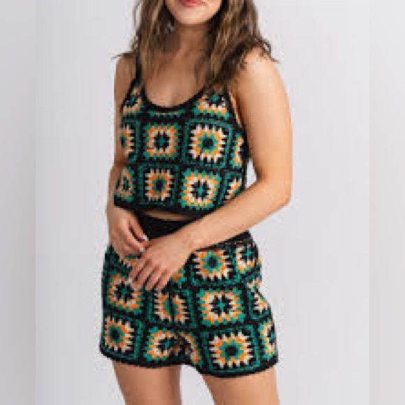 TALULAH Other - Talulah Crochet Patterned 2 Piece Set